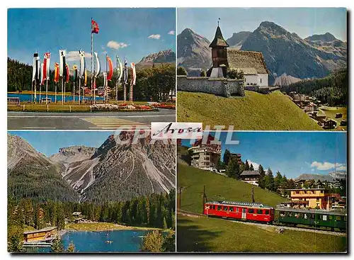 Cartes postales Arosa Fahnenwald Kirchil Strandband Bahn