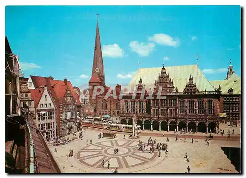 Moderne Karte Marktplatz mit Rathaus und UL Frauenkirche Bremen