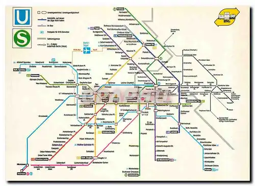 Cartes postales moderne Berlin Orientierungsplan der BVG