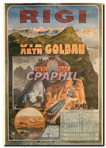 Moderne Karte Jugendstilplakat der Arth Rigi Bahn