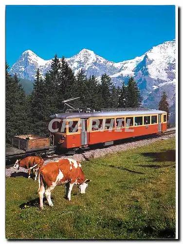 Moderne Karte Murren Berner Oberland mit Eiger Monch und Jungfrau