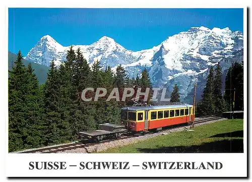 Moderne Karte Murren Berner Oberland Blick auf Eiger Monch und Jungfrau