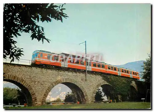 Moderne Karte FLP Treno spola Be 4 8 Lugano Ponte Tresa sur viadotto della Crespera