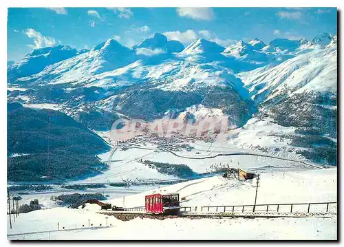 Cartes postales moderne Drahtseilbahn Muottas Muragl mit Oberengadin