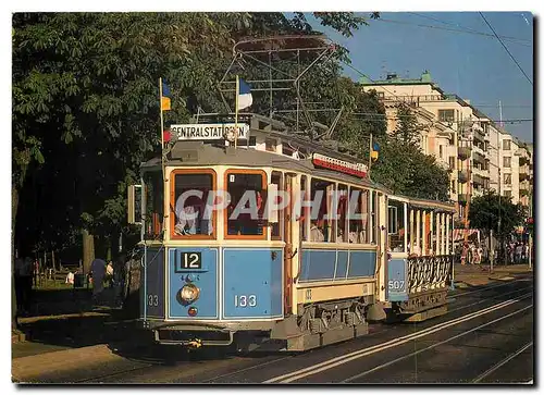 Cartes postales moderne Preserved tramway of Goteborg Sweden electric motorcar M20 133 with trailer 507