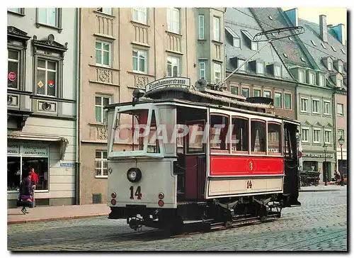 Cartes postales moderne City of Augsburg electric tramcar with two axies no 14 in maximilian strasse
