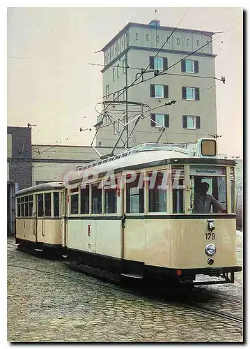 Cartes postales moderne City of Augsburg electric tramcar with two axies no 179 in the depot near baumgartnerstrasse