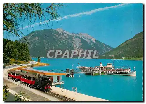 Moderne Karte Achensee mit Achenseebahn Osterreich