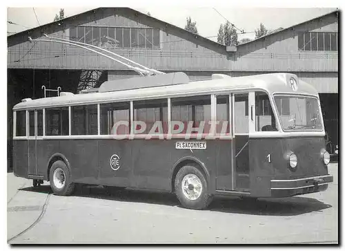 Moderne Karte Trolleybus no 1 Geneva