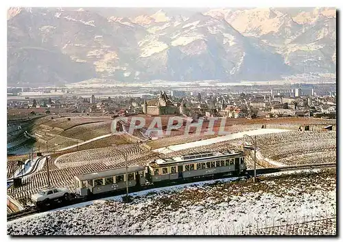 Cartes postales moderne Tram ABDe 4 4 12 B2 35 M 107 au dessus d'Aigle