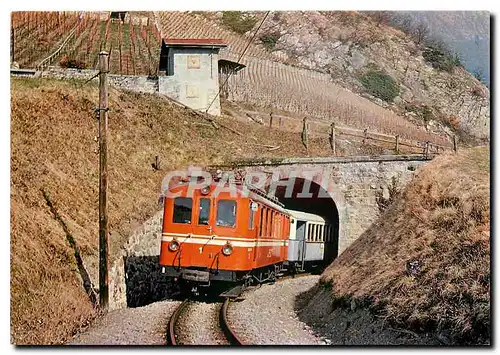 Cartes postales moderne Tram ABDe 4 4 1 B2 31 sortent du tunnel de Verchiez