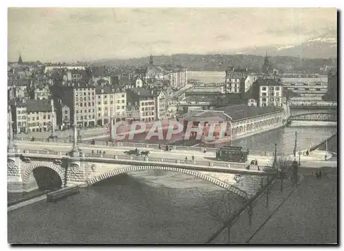 Cartes postales moderne Geneve de Jadis Les ponts sur le Rhone