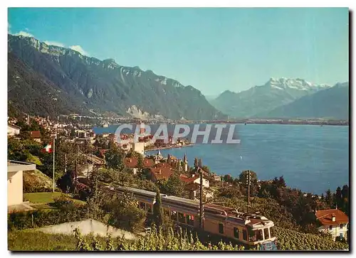 Cartes postales moderne Montreux The MOB Montreux Oberland Bernois and the Dents du Midi