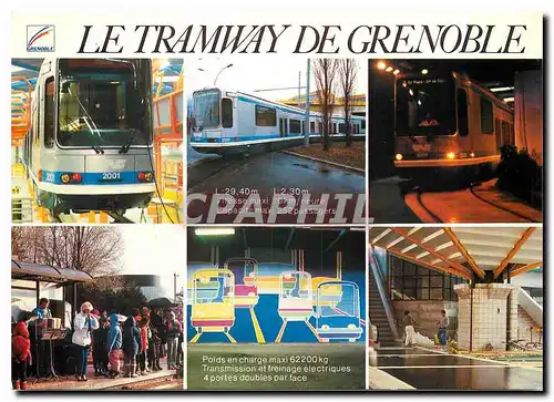 Moderne Karte Le Tramway de Grenoble