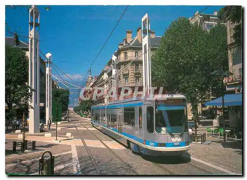 Moderne Karte Avenue Alsace Lorraine et Cours Jean Jaures Grenoble Isere