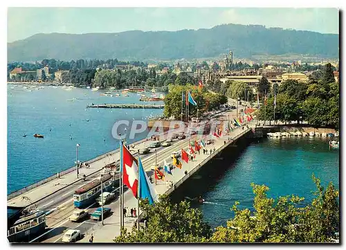 Cartes postales moderne ZURICH  Quaibr�cke und Uetliberg