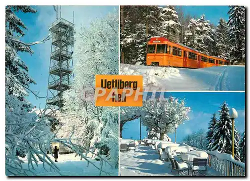 Moderne Karte Uetliberg 871 m � M im Winterkleid