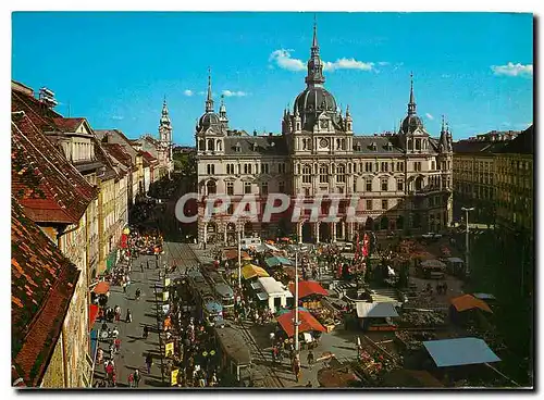 Moderne Karte Graz - Hauptplatz mit Rathaus Stelemark _ Osterreich