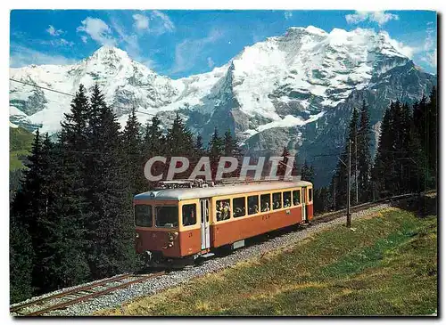 Cartes postales moderne Automotrice de Chemin de fer Lauterbrunnen-Mureren mountain-railway