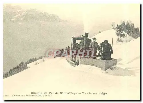 Cartes postales moderne Train chasse neige