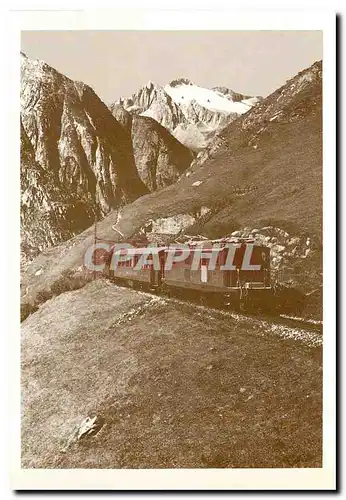 Cartes postales moderne Glacie-Express mit FO Hge 4/4 33 + RhB/Mitropa-Speisewagen von Natschan Richtung Andermatii
