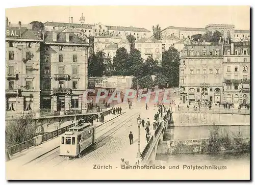 Cartes postales moderne Die schmale Bahnhofbrucke fuhrt uber Limmat und Wehrkanal zum kleinen Central-Platz mit der ein