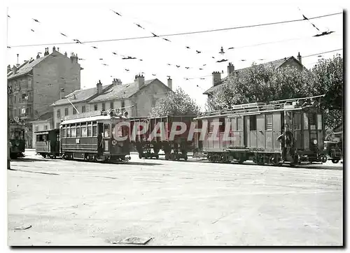Moderne Karte Rame pour Millesulaz et tombereau sur truck au Rodeau de Carouge 1950 . Photo J Paillard