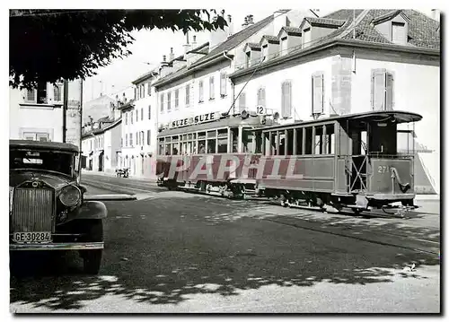 Moderne Karte Ce 2/4 163 (Maximale traction) et C 271 (ex VE) � la place de Temple 1950.  Photo J.Paillard