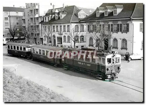 Moderne Karte Train pour Ins Bde 4/4 4 + B4 35 + B29 � la murtenstrasse.Hiver 1967. Photo L.Lorimier