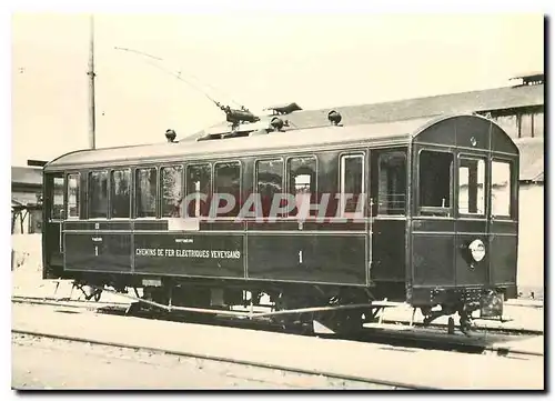 Moderne Karte Automotrice BCF e 2/2 1 � sa soritr d'usine.Vevey  1902 . Photo Oerlikon