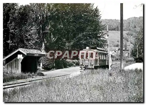 Moderne Karte ABFe 4/4 105 arrivant � la halte de la Veyre.11.03.1959  Photo J-L Rochaix