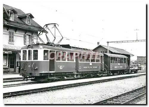 Moderne Karte ABFe 4/4 101 en tete d'un mixte � Chatel-St-Denis. 23.05.1964. photo J-L Rochaix