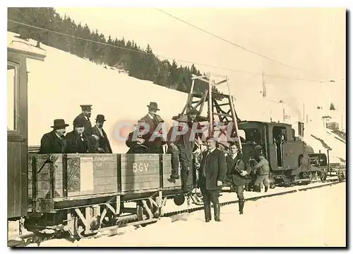 Moderne Karte H 2/3 et train de travaux au col de Soud 1913 Coll.Burnier