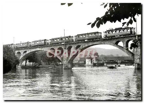 Moderne KartePont sur la Reuss  train pour Bremgarten 14.9.1968  photo J-F Andrist