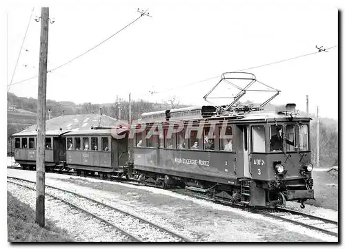 Moderne Karte ABFe 4/4 3 (ex BCFZe 4/4 1 francaise) + AB4 20 + AB4 21 � Genolier. 3.12.1963 Photo M. Grandguil