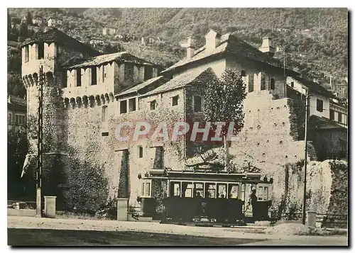 Moderne Karte Service Minusio-Solduno  Ce 2/2 2 devant le Castelle de Locarno. Photo Locarono. Photo BBC