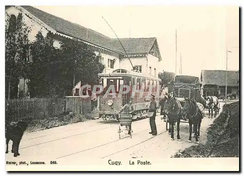 Moderne Karte Automotrice Ce 2/4 43 pour Montheron devant la poste de Cugy  vers 1910 Coll. Dalimier