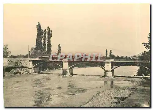 Moderne Karte Train vapeur sur le pont de Scierne. D�but du siecle.  Coll.W. Boegli