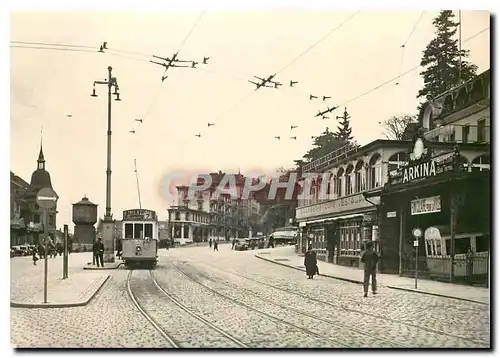 Moderne Karte Ce 2/2 52  � la place de la Gare en 1932 (remarquez es premi�res lignes a�riennes de trolleybus)