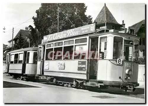 Moderne Karte Ce 2/2 182 et remorque `126 qu terminus de prilly.08.1948 photo J.Wiseman