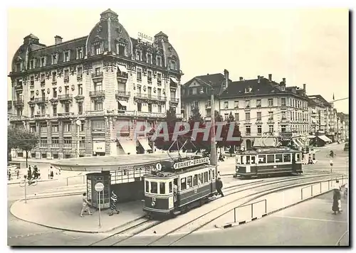 Moderne Karte Bienne  place Centrale  vers 1939. Photoglob  Zurich