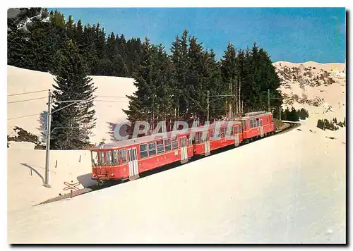 Cartes postales moderne BVB 31409 CH  Train navette avec Bt 43 B53 et Automotrice BD he 4/4 B1(SLM-SIG-SAAS 1076) entre