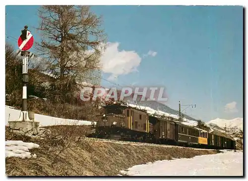 Cartes postales moderne Guterzug(mit Personenbeforderung) der Rhatiachen Bahn RhB