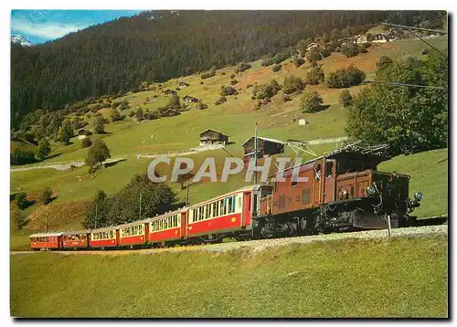 Moderne Karte CP 72 Ge 6/6 416 Crocodiles en t�te d'une rame sp�ciale des RhB cmprenant quatre Pullman et