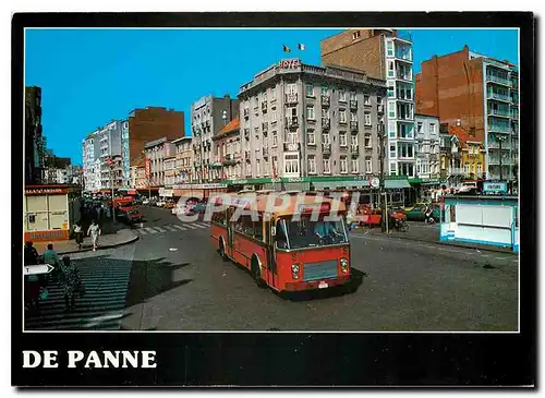 Moderne Karte DE PANNE Zeelaan en Markt Av de la mer et March�