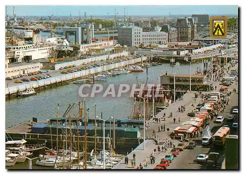 Moderne Karte OOSTENDE panorama du port