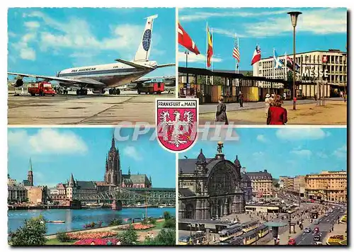 Cartes postales moderne Frankfurt Am Main Avion Pan American Tramway