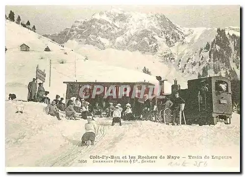 Cartes postales moderne Train de lugeurs � Cr�t-d'y-Bau Vers 1905