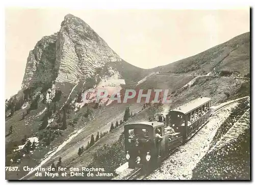 Moderne Karte Train pour les Rochers de Naye entre Cr�t-d'y-Bau et Jaman vaer 1925