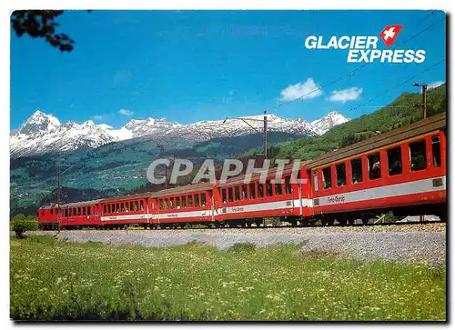 Moderne Karte Der Glacier-Express in der Surselva